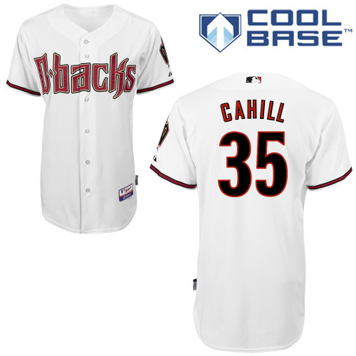 Trevor Cahill #35 MLB Jersey-Arizona Diamondbacks Men's Authentic Home White Cool Base Baseball Jersey